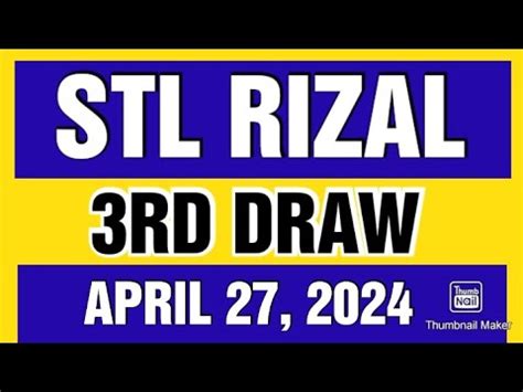 stl Rizal result today 3rd draw live 03 April 2024 .